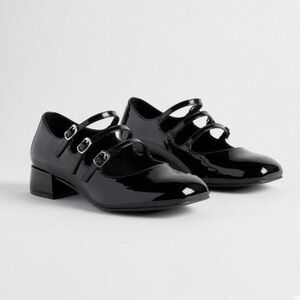 Torrid Multistrap Micro Heel Mary Jane (WW) in Black Patent